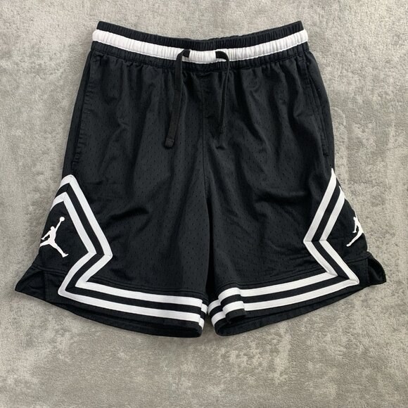 Jordan Dri-Fit Diamond Shorts Men's Size XL Black White DH9075 Workout Gym 6” - Picture 2 of 11
